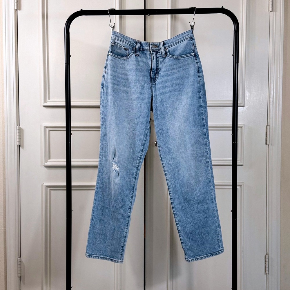 J.Crew Relaxed Boyfriend Jeans Women's Size 26 Blue Distressed Casual 90s Style